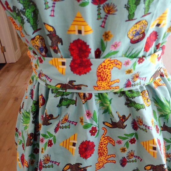 Jaguar Cactus Fit and Flare Dress - Picture 7 of 7